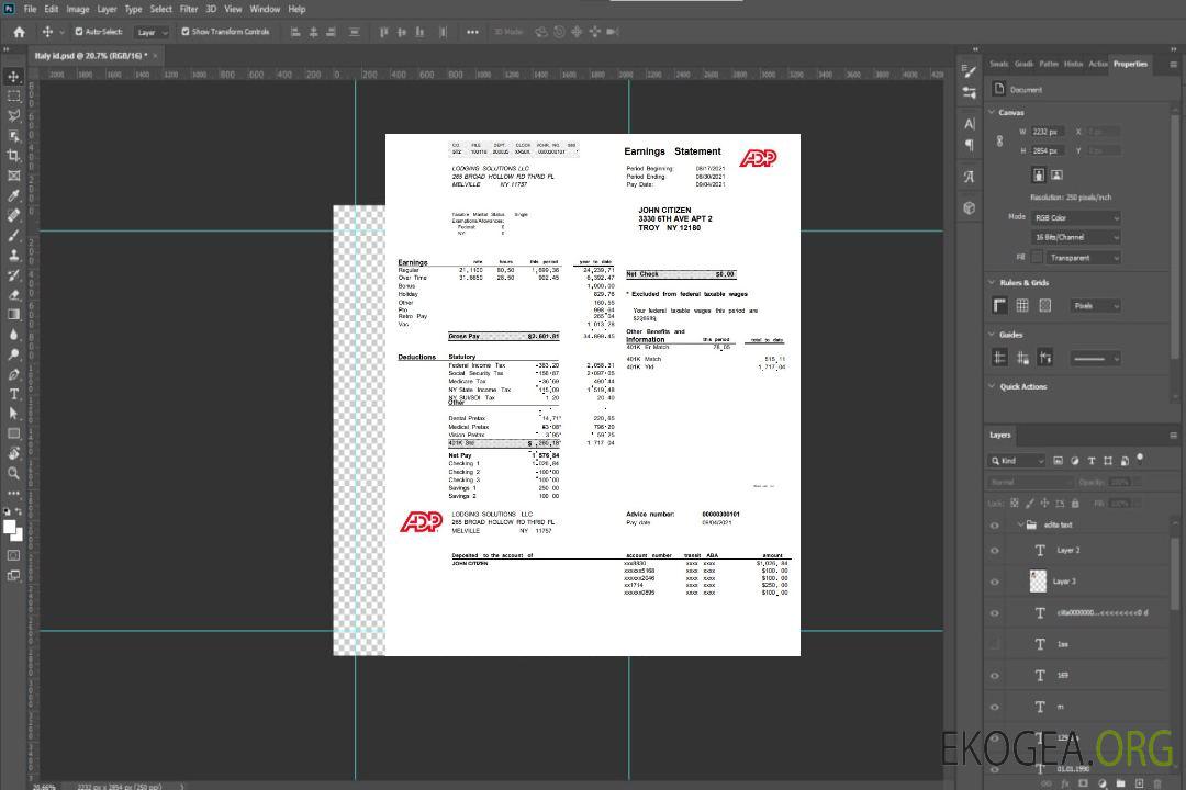Modèle de déclaration des résultats de l'entreprise ADP aux États-Unis au format Word et PDF template Modèle de déclaration des résultats de l'entreprise ADP aux États-Unis au format Word et PDF template
